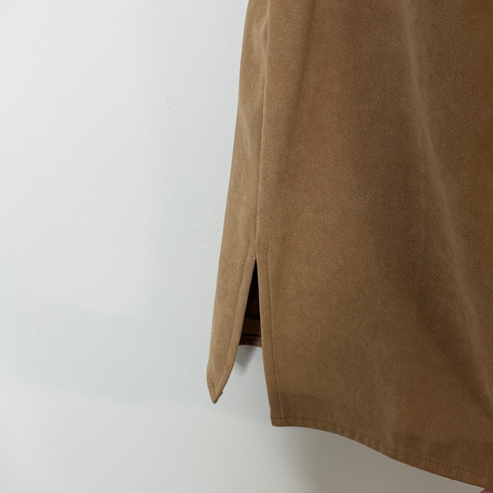 JM Collection Tan Faux Suede Utility Shacket Size XL - Picture 12 of 15